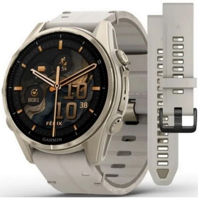 Умные часы Garmin Fenix 8 43mm Amoled Sapphire Soft Gold Leather 010-02903-40 - фото 27786