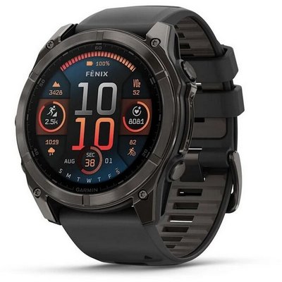 Умные часы Garmin Fenix 8 51mm Amoled Sapphire Carbon Gray DLC Titanium with Pebble Gray Silicone 010-02905-21 - фото 27839