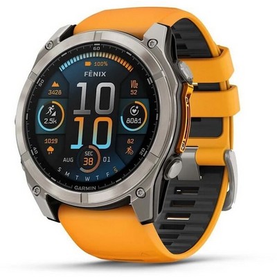 Умные часы Garmin Fenix 8 51mm Amoled Sapphire Carbon Gray DLC Titanium with Spark Orange Silicone 010-02905-11 - фото 27846