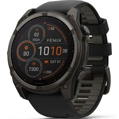 Умные часы Garmin Fenix 8 51mm Solar Sapphire Carbon Gray Titanium with Black/Pebble Silicone 010-02907-10 - фото 27867