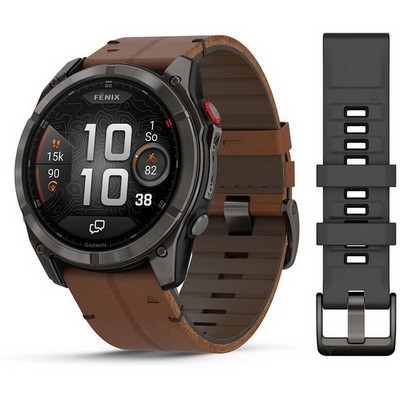 Умные часы Garmin Fenix 8 Pro 51mm Amoled Sapphire Titanium Carbon Grey Chestnut Leather 010-03199-40 - фото 28425
