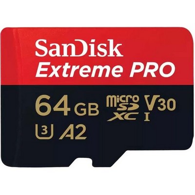 Карта памяти SanDisk Extreme Pro 64GB microSDXC UHS-I + SD адаптер (SDSQXCU-064G-GN6MA) - фото 35406
