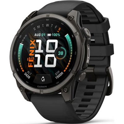 Умные часы Garmin Fenix 9 47mm Amoled Sapphire Carbon Gray DLC Titanium with Black Silicone Band (010-04762-11) - фото 36939