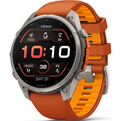 Умные часы Garmin Fenix 9 Pro 47mm Amoled Sapphire Titanium with Autumn Orange/Spark Orange Silicone Band (010-04336-06) - фото 36954