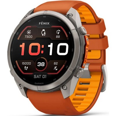 Умные часы Garmin Fenix 9 Pro 51mm Amoled Sapphire Titanium with Autumn Orange/Spark Orange Silicone Band (010-04337-06) - фото 36960