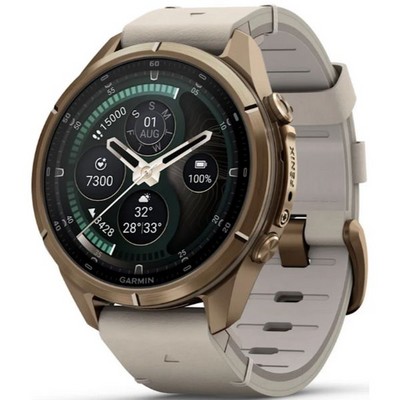 Умные часы Garmin Fenix 9 Pro inReach 43mm Amoled Sapphire Autumn Gold Titanium with Bone Leather Band (010-04335-41) - фото 36964