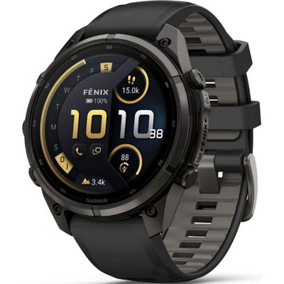 Умные часы Garmin Fenix 9 Pro inReach 47mm Amoled Sapphire Carbon Gray DLC Titanium with Black/Pebble Gray Silicone Band (010-04336-11) - фото 36974