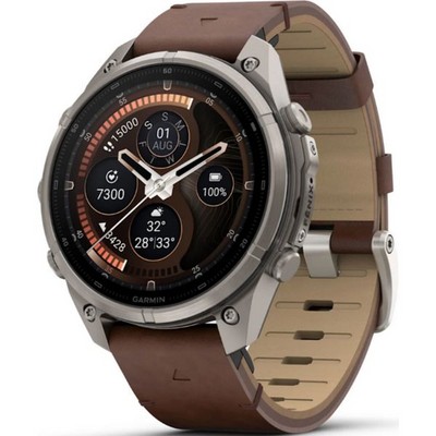 Умные часы Garmin Fenix 9 Pro inReach 47mm Amoled Sapphire Titanium with Walnut Leather Band (010-04336-41) - фото 36981