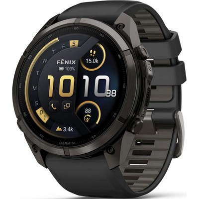 Умные часы Garmin Fenix 9 Pro inReach 51mm Amoled Sapphire Carbon Gray DLC Titanium with Black/Pebble Gray Silicone Band (010-04337-11) - фото 36983