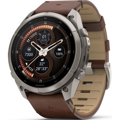 Умные часы Garmin Fenix 9 Pro inReach 51mm Amoled Sapphire Titanium with Walnut Leather Band (010-04337-41) - фото 36991