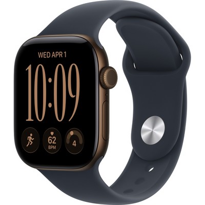 Умные часы Apple Watch Series 12 42mm GPS Dark Bronze Aluminum Case with Navy Blue Sport Band SM/ML - фото 37827
