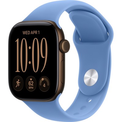 Умные часы Apple Watch Series 12 42mm GPS Dark Bronze Aluminum Case with Wildflower Blue Sport Band SM/ML - фото 37830