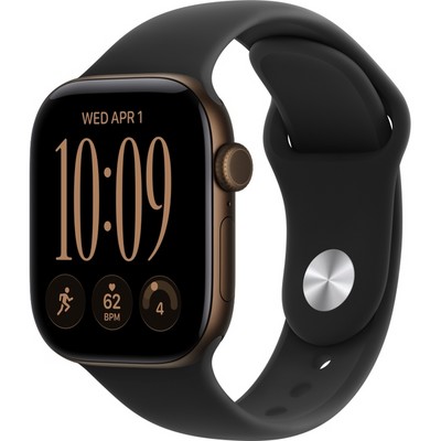Умные часы Apple Watch Series 12 42mm GPS Dark Bronze Aluminum Case with Black Sport Band SM/ML - фото 37845