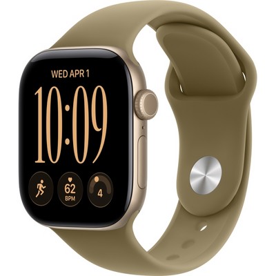 Умные часы Apple Watch Series 12 42mm GPS Light Gold Aluminum Case with Olive Sport Band SM/ML - фото 37856