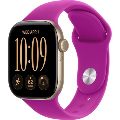 Умные часы Apple Watch Series 12 42mm GPS Light Gold Aluminum Case with Magenta Sport Band SM/ML - фото 37862