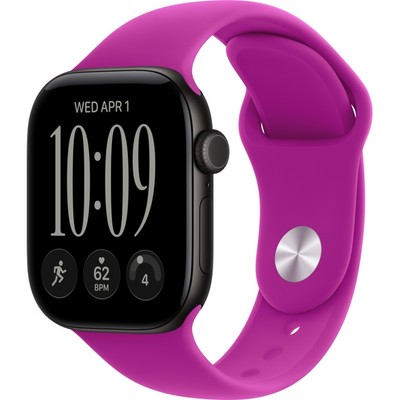 Умные часы Apple Watch Series 12 42mm GPS Black Aluminum Case with Magenta Sport Band SM/ML - фото 37890