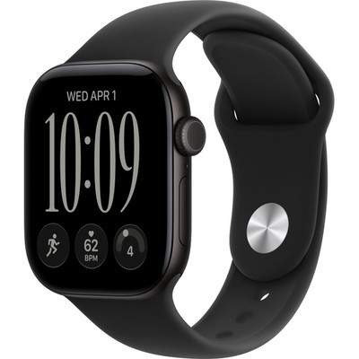 Умные часы Apple Watch Series 12 42mm GPS Black Aluminum Case with Black Sport Band SM/ML - фото 37892