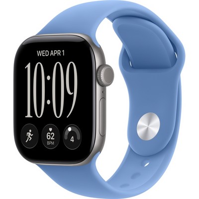 Умные часы Apple Watch Series 12 42mm GPS Space Gray Aluminum Case with Wildflower Blue Sport Band SM/ML - фото 37904