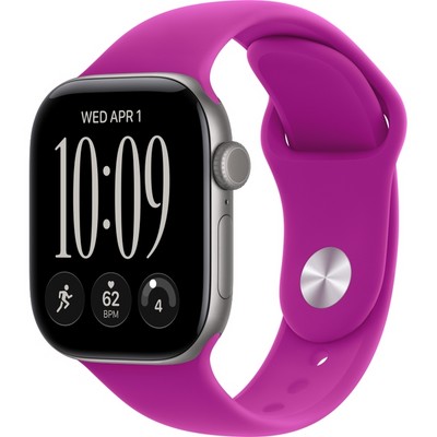 Умные часы Apple Watch Series 12 42mm GPS Space Gray Aluminum Case with Magenta Sport Band SM/ML - фото 37906