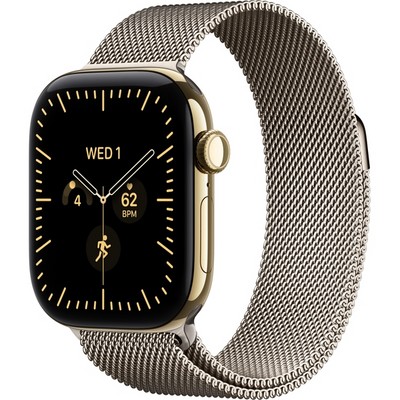 Умные часы Apple Watch Series 12 42mm GPS + Cellular Radiant Gold Titanium Case with Radiant Gold Milanese Loop SM/ML - фото 37929