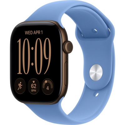 Умные часы Apple Watch Series 12 46mm GPS Dark Bronze Aluminum Case with Wildflower Blue Sport Band SM/ML - фото 37956