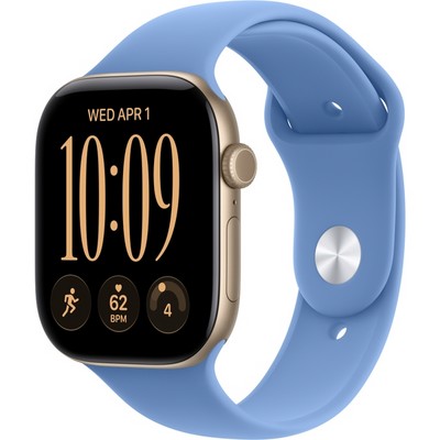 Умные часы Apple Watch Series 12 46mm GPS Light Gold Aluminum Case with Wildflower Blue Sport Band SM/ML - фото 37998