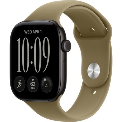 Умные часы Apple Watch Series 12 46mm GPS Black Aluminum Case with Olive Sport Band SM/ML - фото 38011