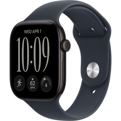 Умные часы Apple Watch Series 12 46mm GPS Black Aluminum Case with Navy Blue Sport Band SM/ML - фото 38013