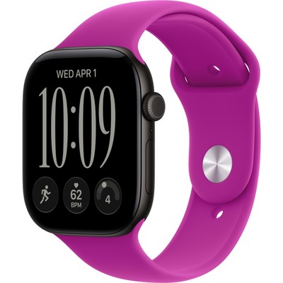 Умные часы Apple Watch Series 12 46mm GPS Black Aluminum Case with Magenta Sport Band SM/ML - фото 38017