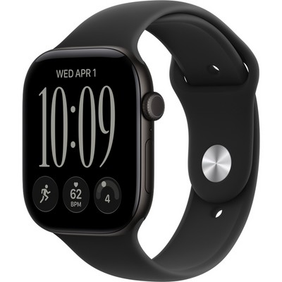 Умные часы Apple Watch Series 12 46mm GPS Black Aluminum Case with Black Sport Band SM/ML - фото 38019