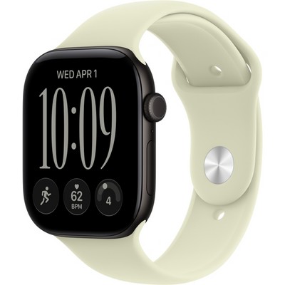 Умные часы Apple Watch Series 12 46mm GPS Black Aluminum Case with Pale Succulent Sport Band SM/ML - фото 38025