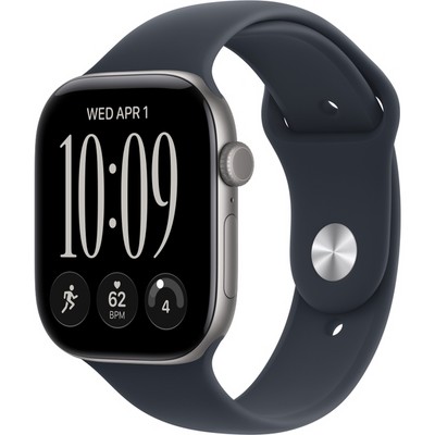 Умные часы Apple Watch Series 12 46mm GPS Space Gray Aluminum Case with Navy Blue Sport Band SM/ML - фото 38031