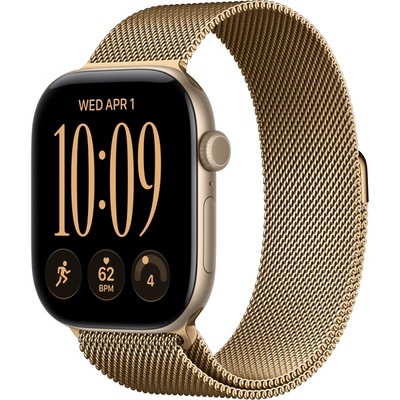 Умные часы Apple Watch Series 12 46mm GPS Light Gold Aluminum Case with Radiant Gold Milanese Loop SM/ML - фото 38046