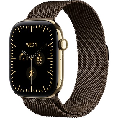 Умные часы Apple Watch Series 12 46mm GPS + Cellular Radiant Gold Titanium Case with Dark Bronze Milanese Loop SM/ML - фото 38052