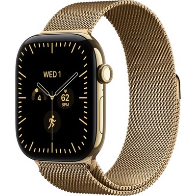 Умные часы Apple Watch Series 12 46mm GPS + Cellular Radiant Gold Titanium Case with Natural Milanese Loop SM/ML - фото 38055