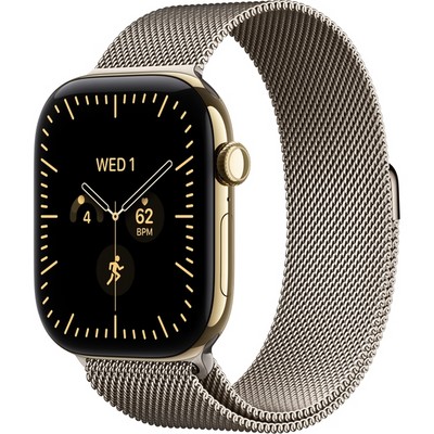 Умные часы Apple Watch Series 12 46mm GPS + Cellular Radiant Gold Titanium Case with Radiant Gold Milanese Loop SM/ML - фото 38058