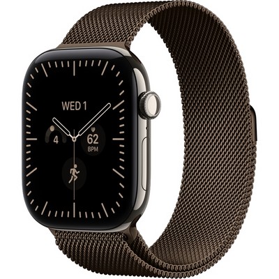 Умные часы Apple Watch Series 12 46mm GPS + Cellular Natural Titanium Case with Dark Bronze Milanese Loop SM/ML - фото 38061