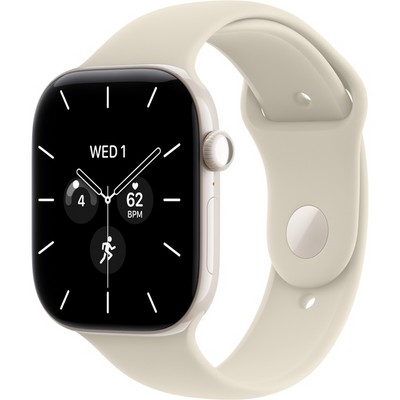 Умные часы Apple Watch Series 12 46mm GPS + Cellular Pearl White Ceramic Case with Sand Sport Band SM/ML - фото 38070