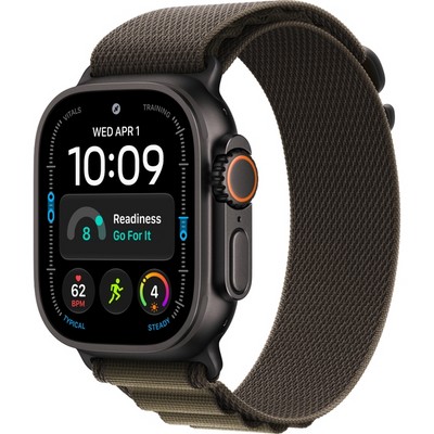 Умные часы Apple Watch Ultra 4 49mm GPS + Cellular Black Titanium Case with Dark Olive Alpine Loop S/M/L - фото 38076