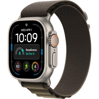 Умные часы Apple Watch Ultra 4 49mm GPS + Cellular Natural Titanium Case with Dark Olive Alpine Loop S/M/L - фото 38106