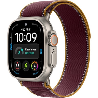 Умные часы Apple Watch Ultra 4 49mm GPS + Cellular Natural Titanium Case with Burgundy Trail Loop SM/ML - фото 38119