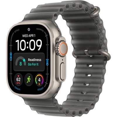 Умные часы Apple Watch Ultra 4 49mm GPS + Cellular Natural Titanium Case with Translucent Natural Ocean Band - фото 38125