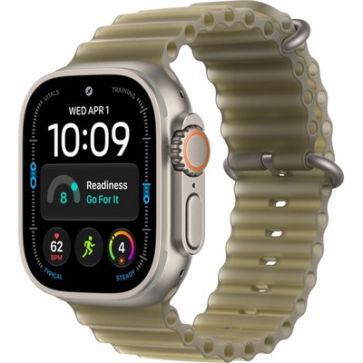 Умные часы Apple Watch Ultra 4 49mm GPS + Cellular Natural Titanium Case with Translucent Kelp Ocean Band - фото 38128