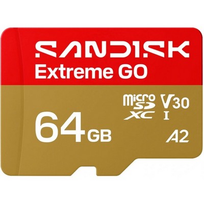 Карта памяти SanDisk Extreme Go 64GB microSDXC UHS-I U3 V30 A2 (SDSQXGN-064G-GN6MN) - фото 38530