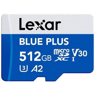 Карта памяти Lexar Blue Plus 512GB microSDXC UHS-I V30 + SD адаптер (LMSBLUE512G-BNANC) - фото 38570