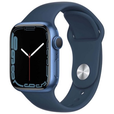 Умные часы Apple Watch Series 7, 41 мм, алюминий синего цвета, спортивный ремешок цвета «синий омут» MKN13 - фото 9872
