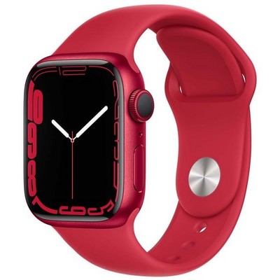 Умные часы Apple Watch Series 7, 41 мм, алюминий цвета (PRODUCT)RED, спортивный ремешок (PRODUCT)RED MKN23 - фото 9879