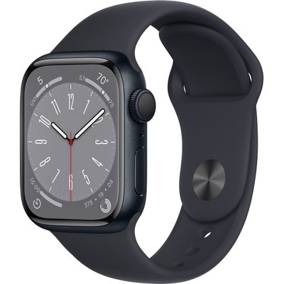 Умные часы Apple Watch Series 8, 41 мм, корпус из алюминия цвета «тёмная ночь» MNP53 - фото 10564