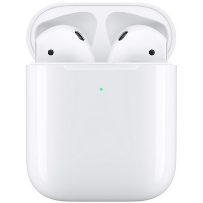 Беспроводные наушники Apple AirPods 2 с беспроводным зарядным футляром MRXJ2, белый - фото 11057