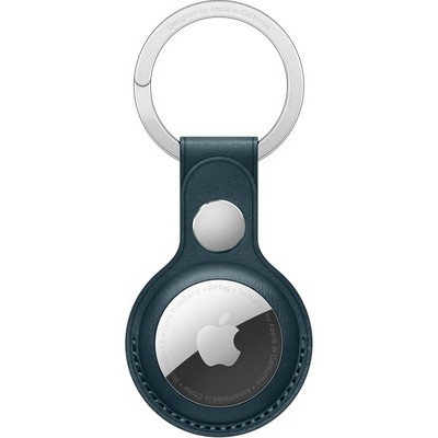 Кожаный брелок Apple для AirTag с кольцом для ключей, балтийский синий - фото 11358